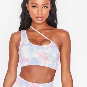 Bo + Tee Asymmetrical Seamless Pastel Bra Top - Size M